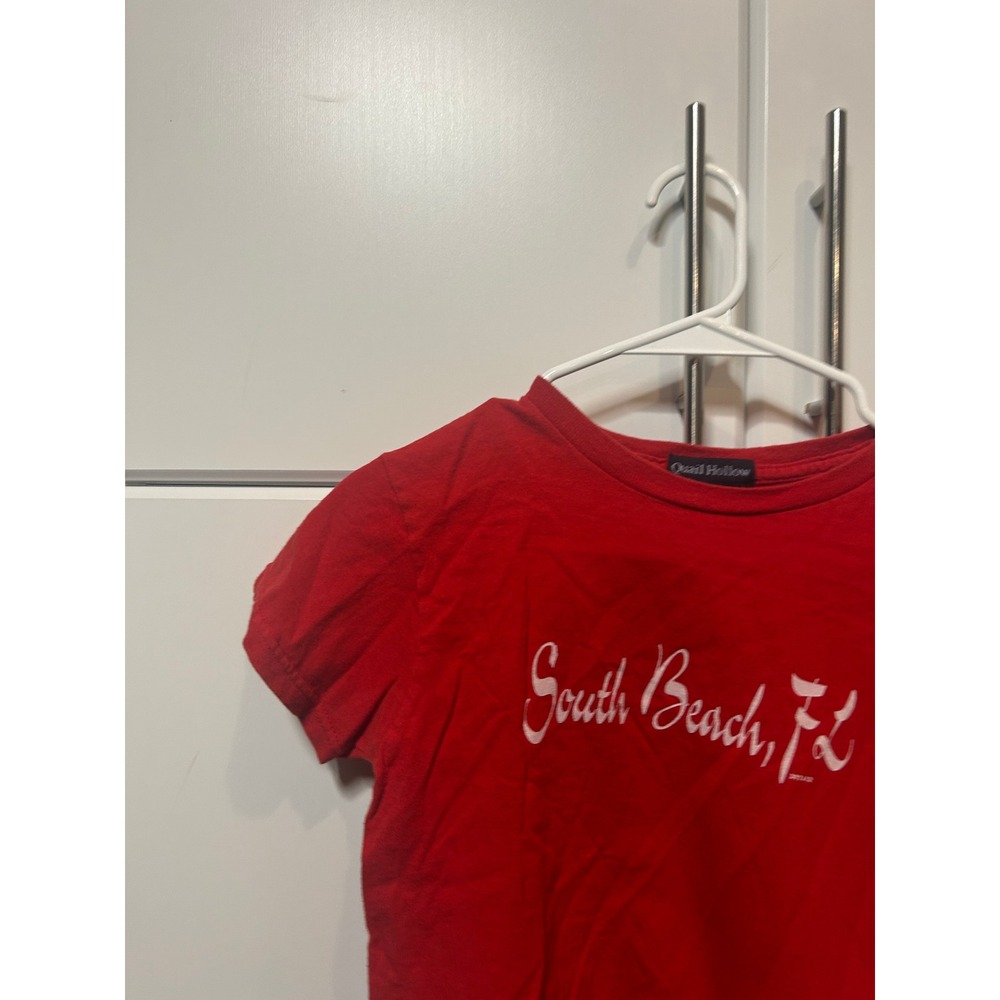 Vintage Quail Hollow South Beach Florida Red Graphic T-Shirt Mens Medium Cotton - Picture 2 of 11